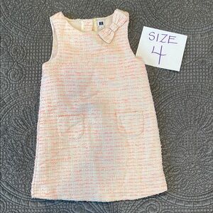 Janie and Jack Charming Pink Tweed Sleeveless Dress